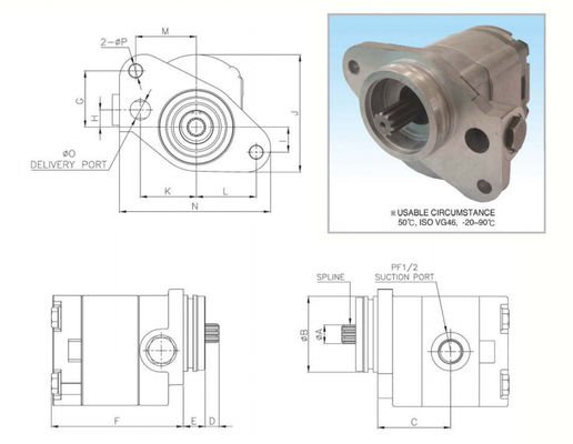 Single Gear Pump EX200-2 Excavator HPV091DW HITACHI Hydraulic Pump