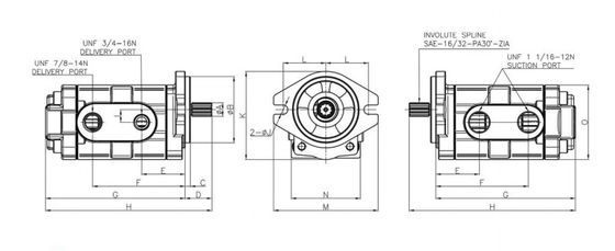 SBS140 R-2B Original Handok Pilot Pump Double Hydraulic Gear Pump