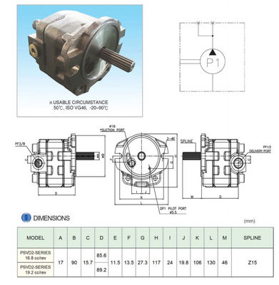 PSVD2-27E Hydraulic Main Pump Gear Pump Handok Pilot Pump