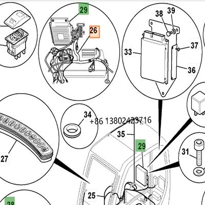 Construction Machinery Parts 332/J3254 332/K2954 332/K8925 332/K0486 Cabin Wiring Harness for JCB JS200 JS220 JS210 Excavator