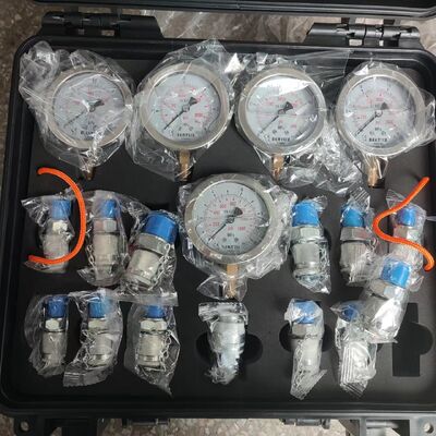 Construction Machinery Parts 5 Gauges Hydraulic Pressure Test Kit Measurement Tool for Excavators