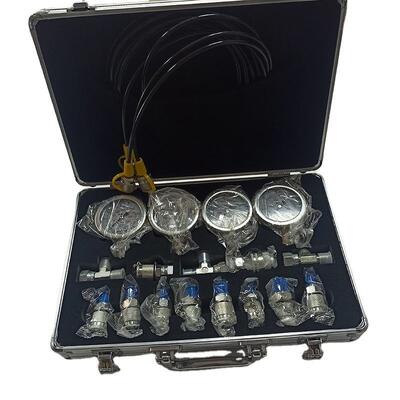Hydraulic Pressure Test Kit 4 Gauges for Excavators Pressure Gauge Diagnostic Tools