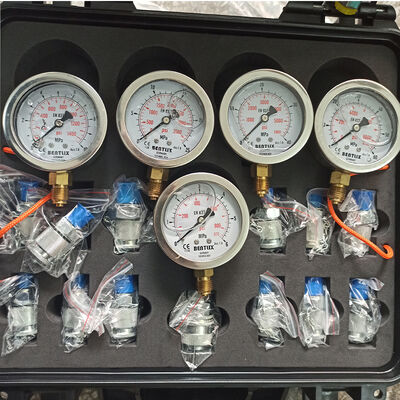 5 Gauges Hydraulic Pressure Gauge Excavator Diagnostic Tool Hydraulic Pressure Test Kit Excavator Hydraulic Pressure Gauge
