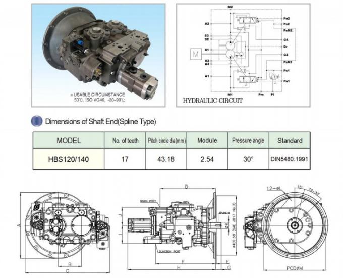 SBS120 HANDOK CAT Machinery Excavator Hydraulic Main Pump